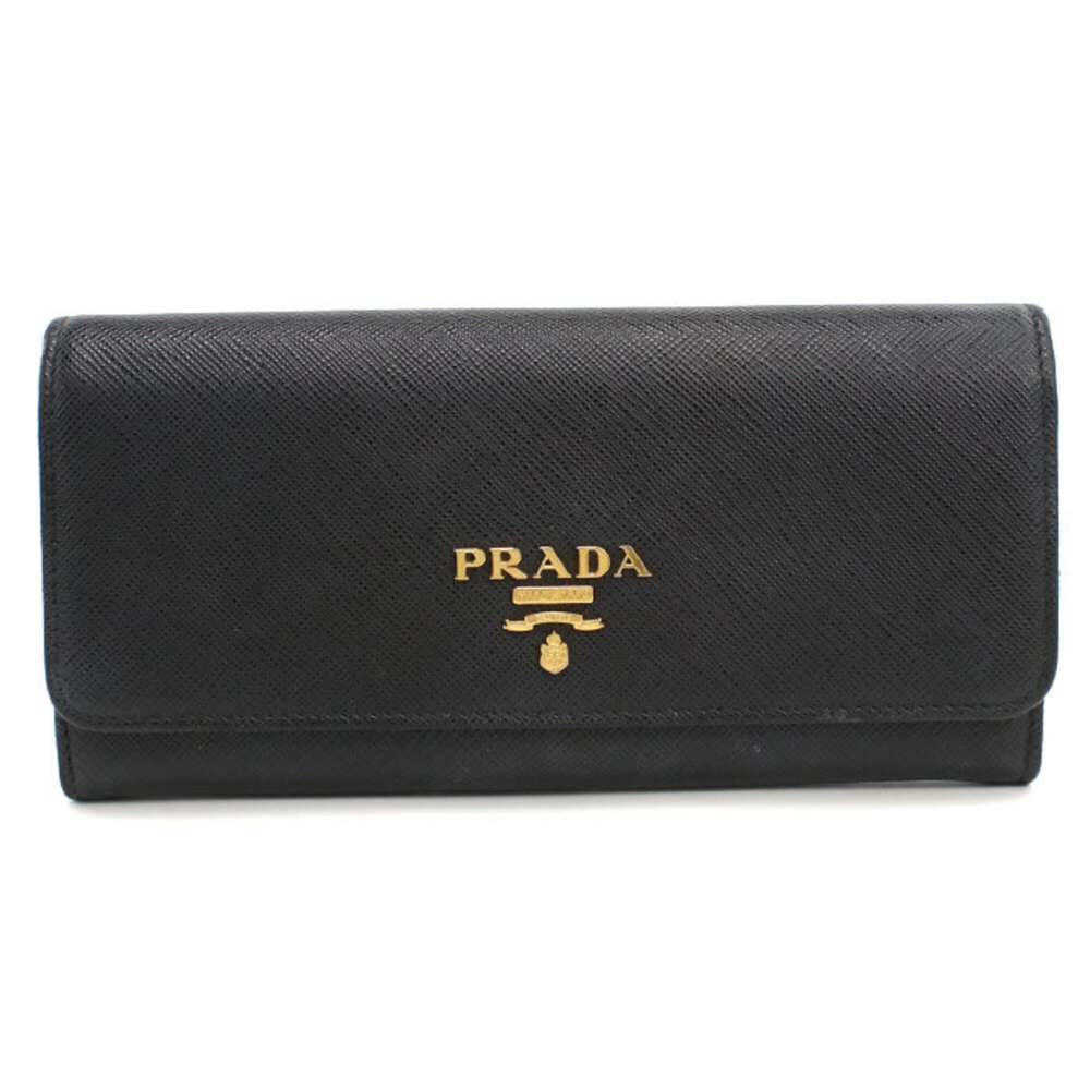 PRADA Prada Bi-fold Long Wallet 1MH132 QWA F0002 Saffiano Leather Women's Black